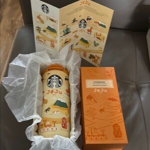 Starbucks Jeju Edition Bottle - Orange and Cream Design